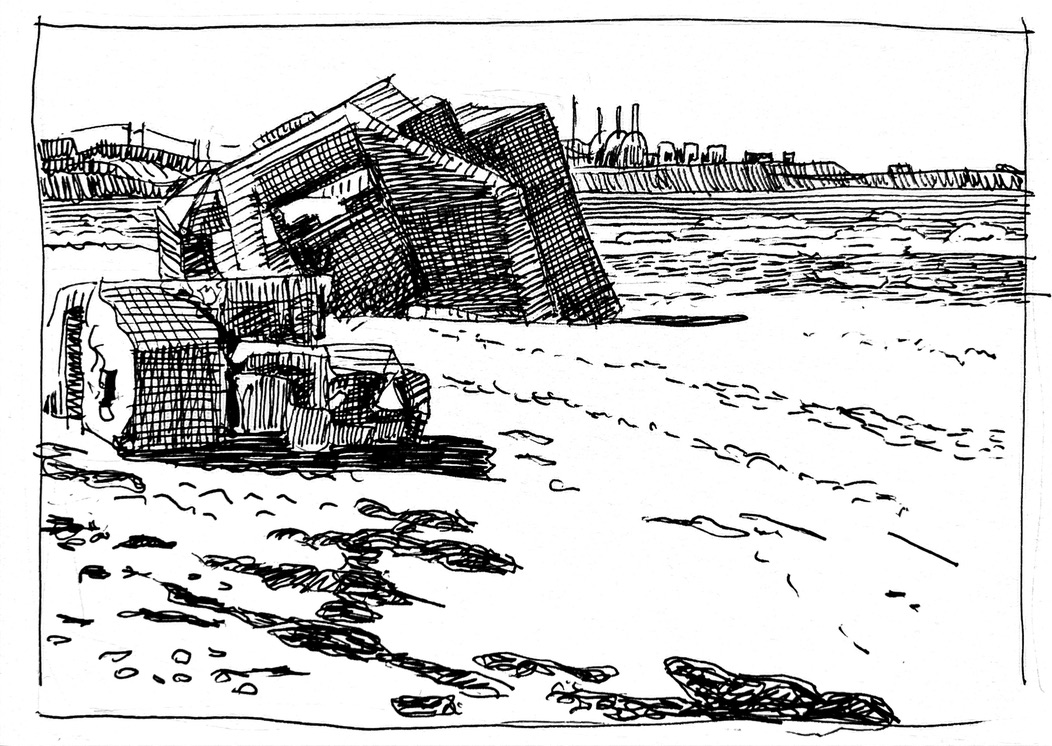 Normandie - Bunkerruine und Atomkraftwerk