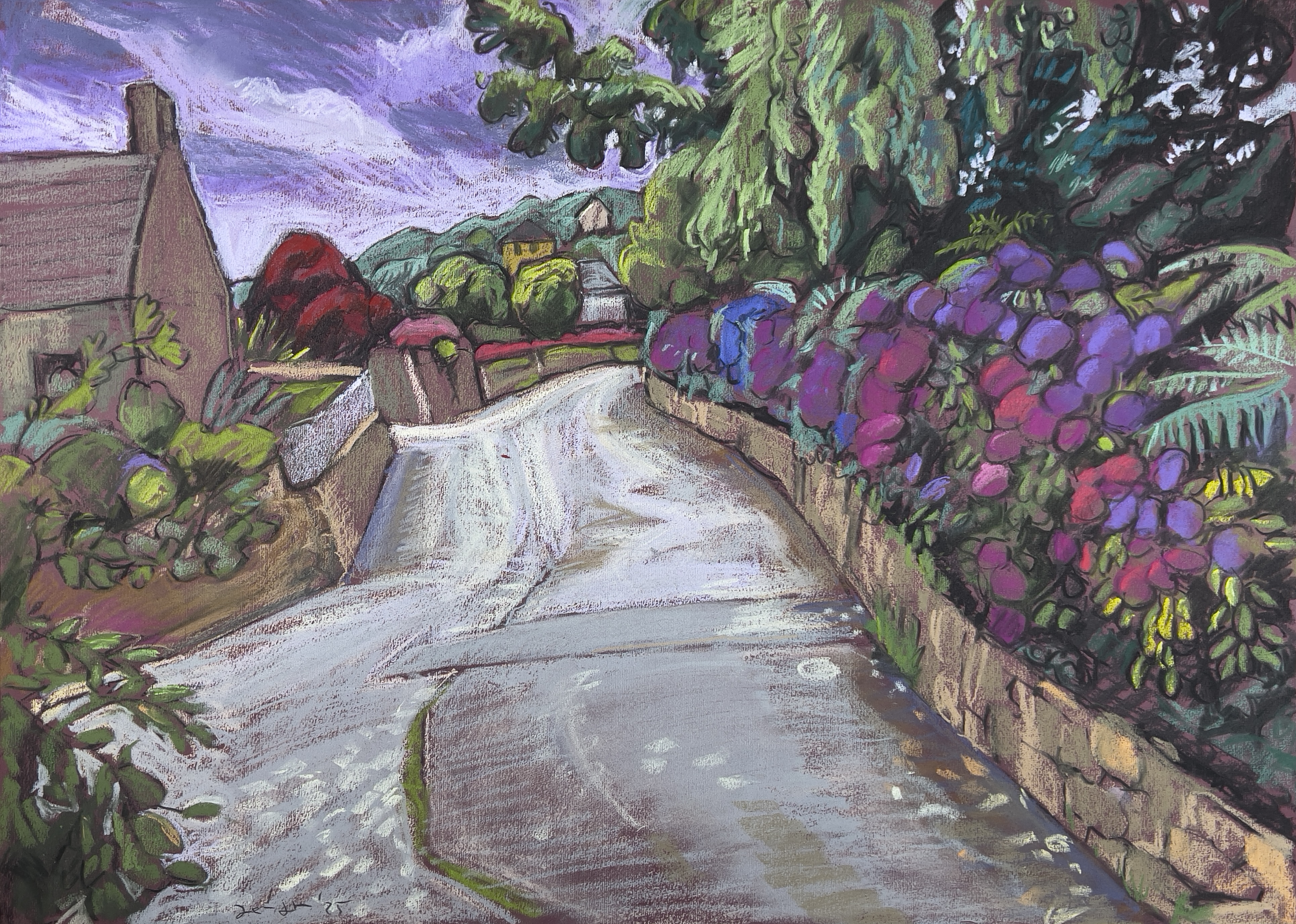 Normandie - Hortensienhecke in Omonville