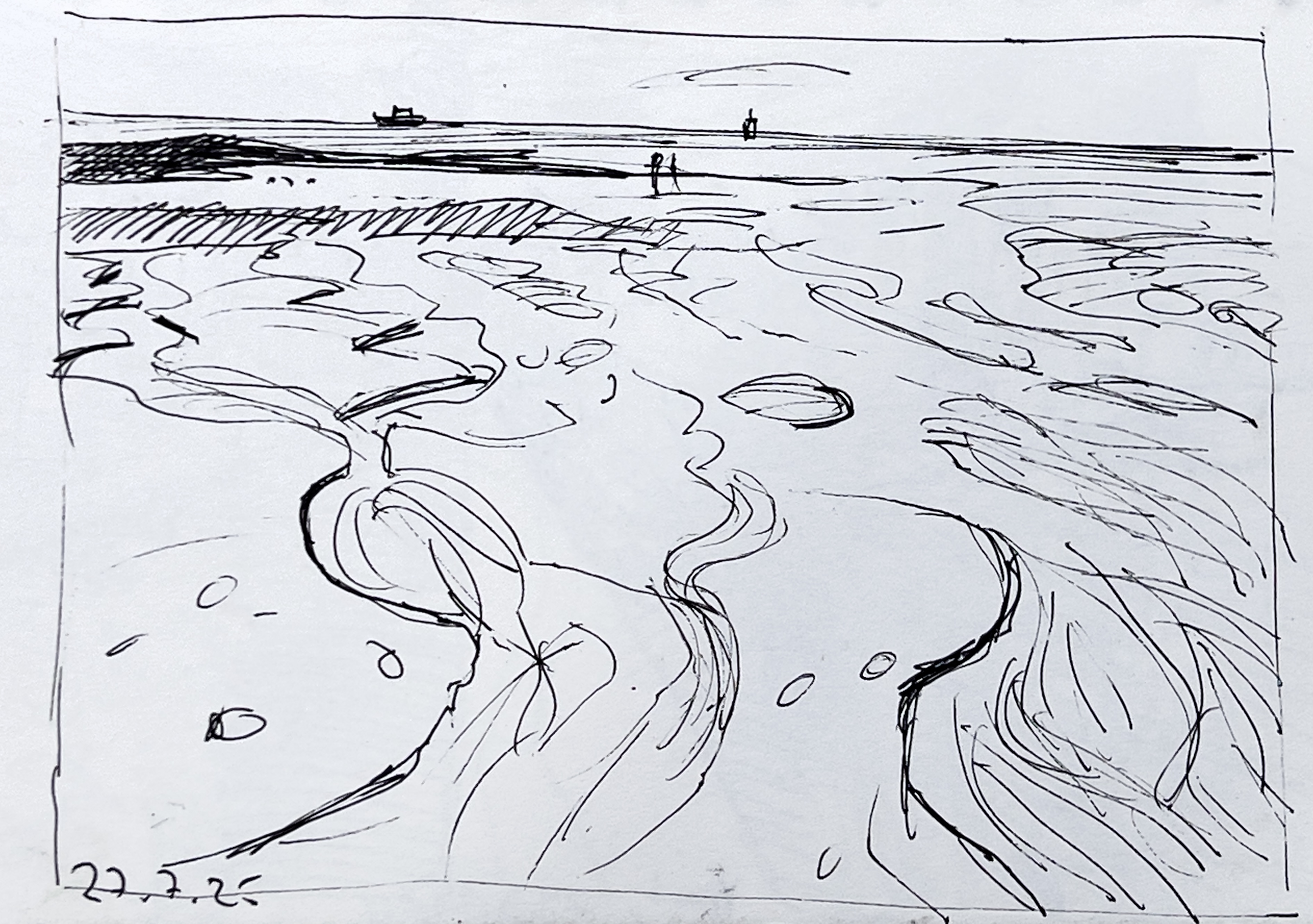 Normandie - Strand bei Ebbe