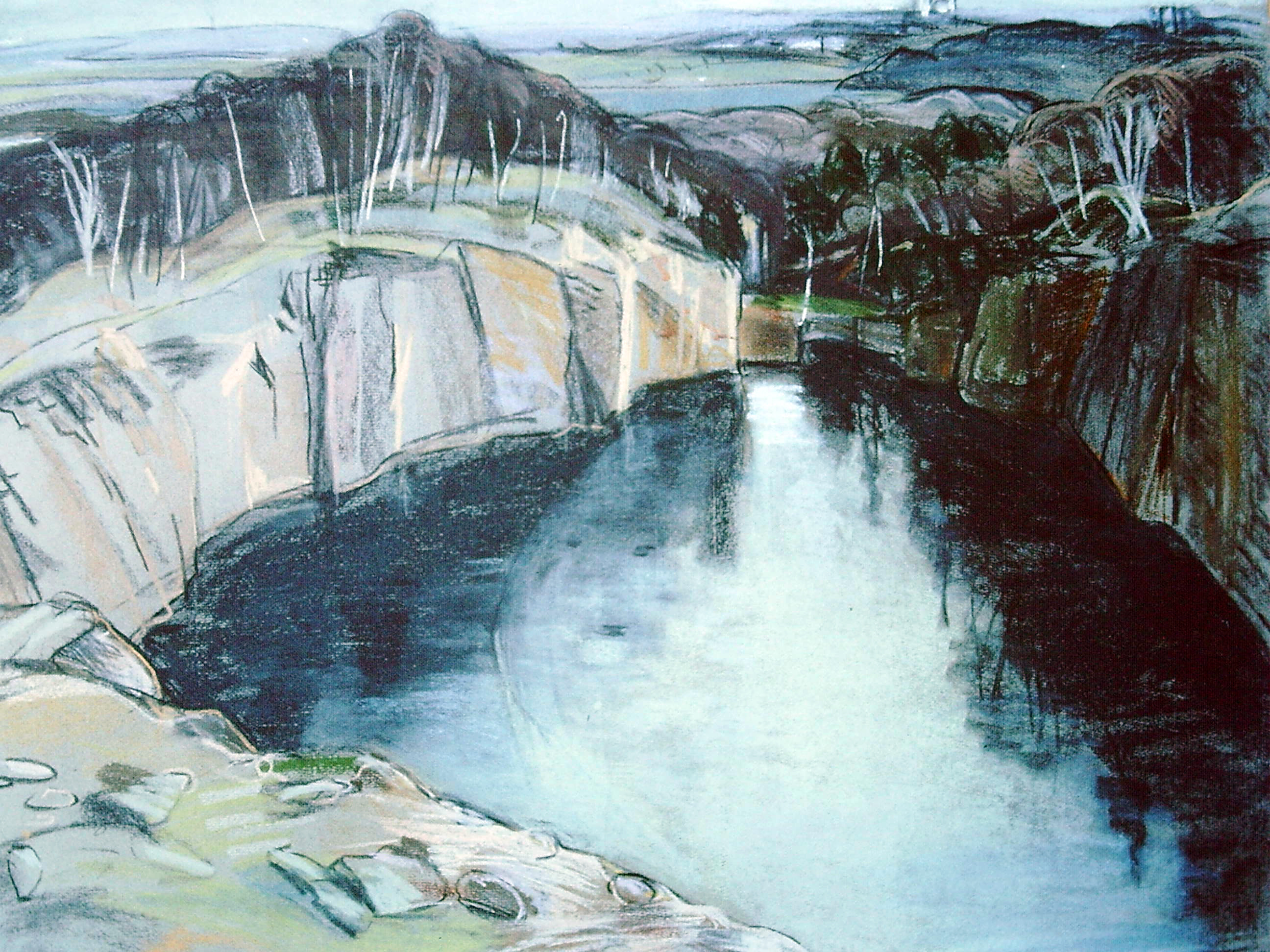 Steinbruch Brandis im Winter