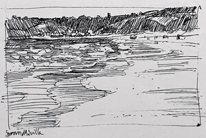 Reiseskizzen - Strand bei Biville